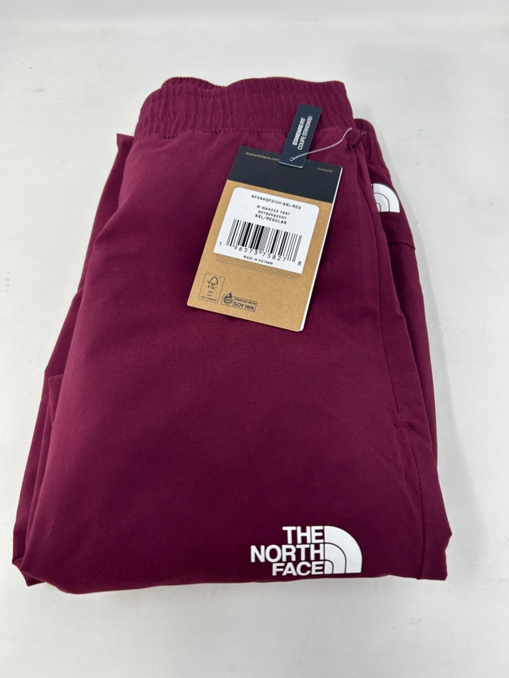 The North Face Wander Maroon Joggers with White Logo